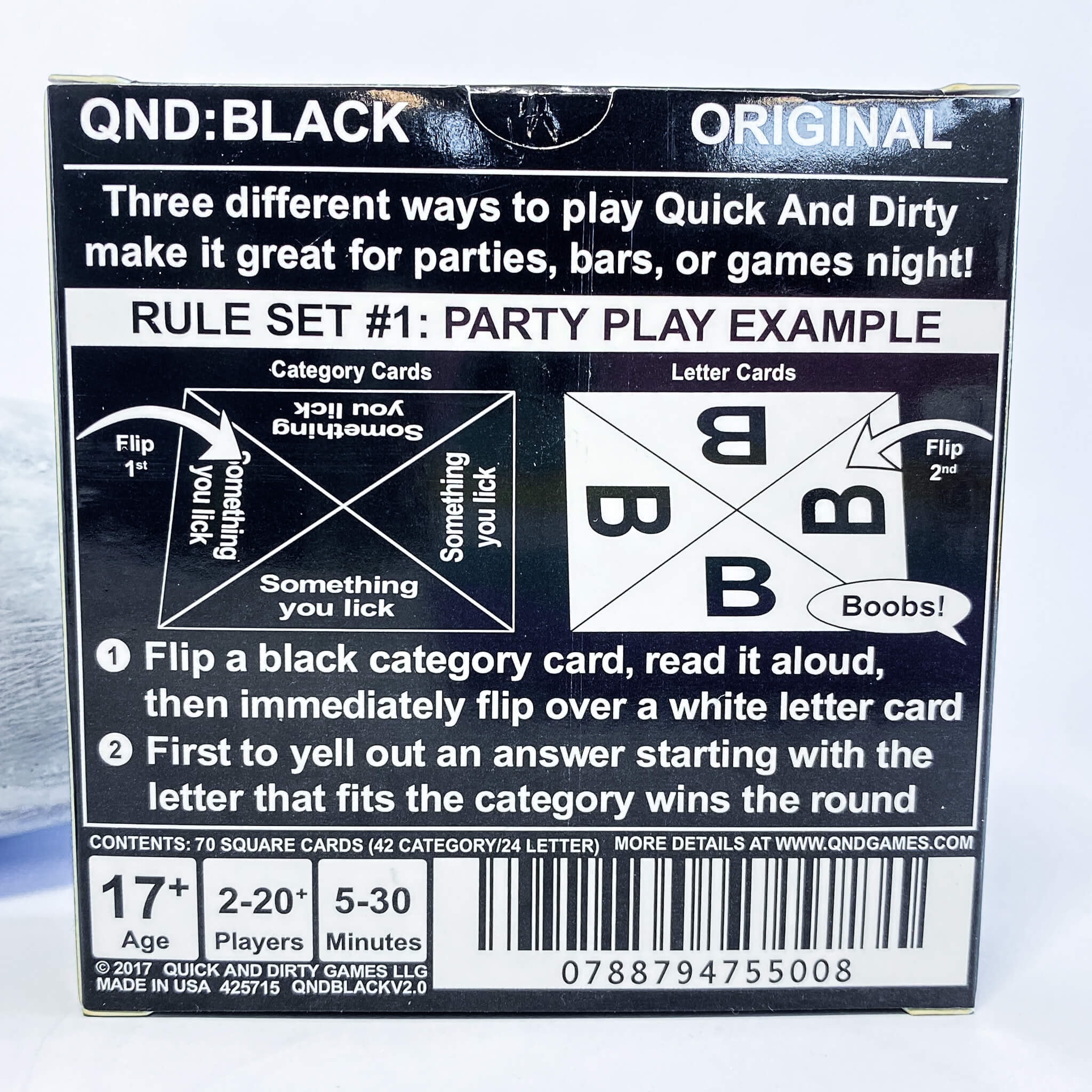 Quick and Dirty adult Card Game