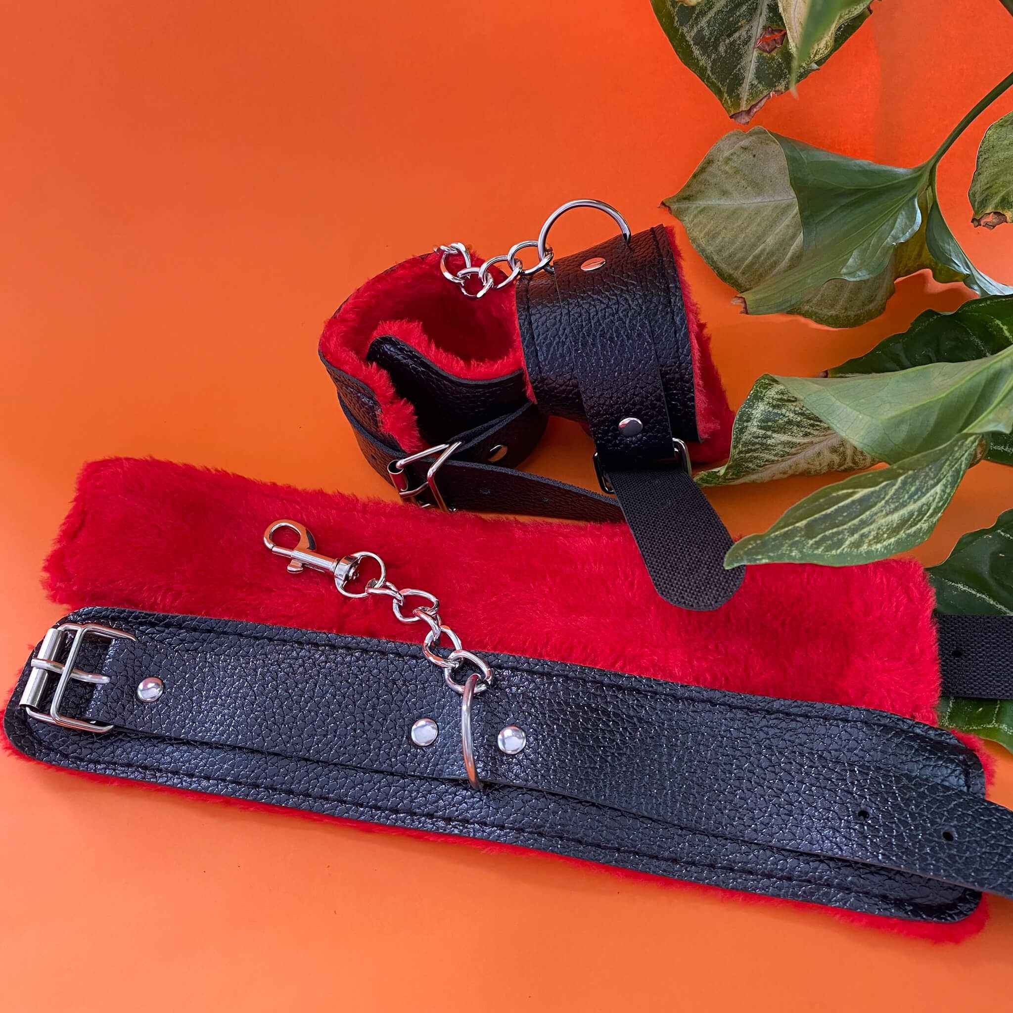 Blindfold, Mouth Gag & Cuffs Set (3 pieces)