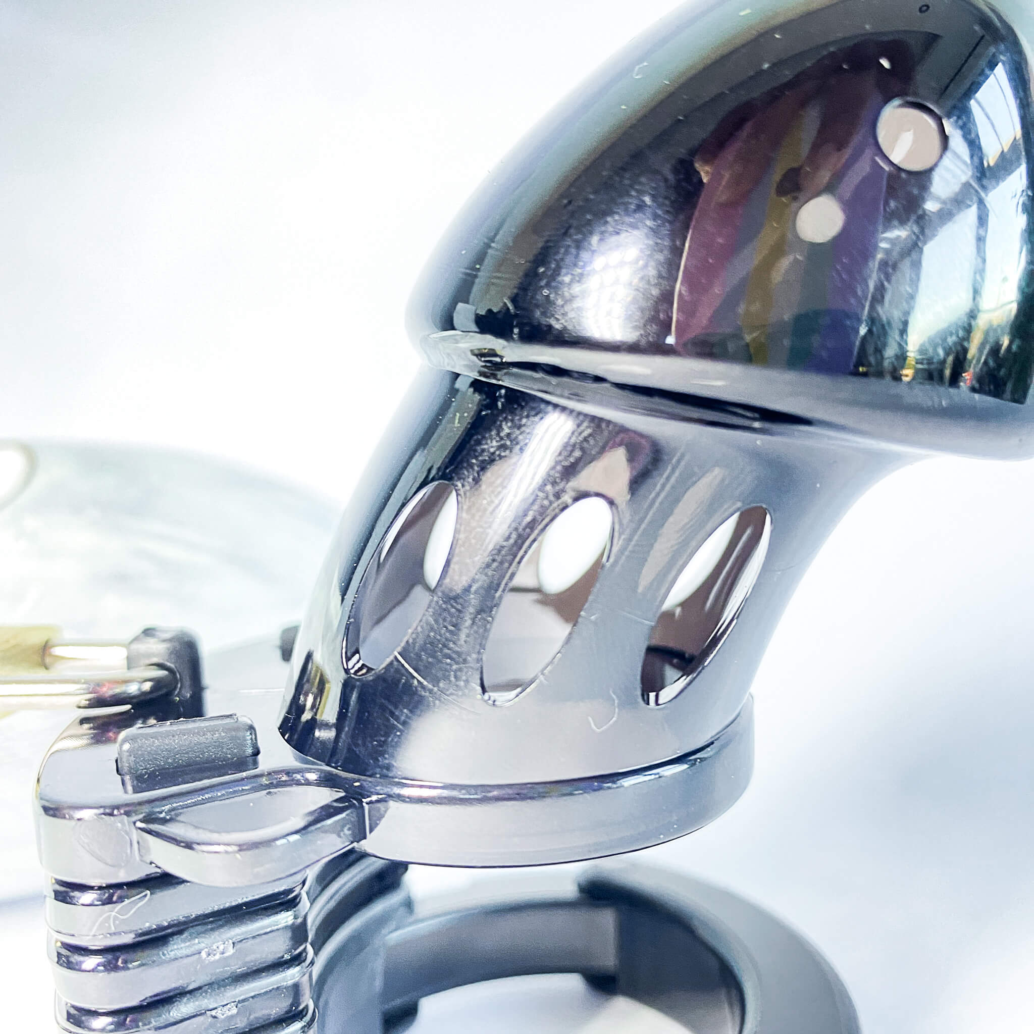 Short Rigid Plastic Chastity device