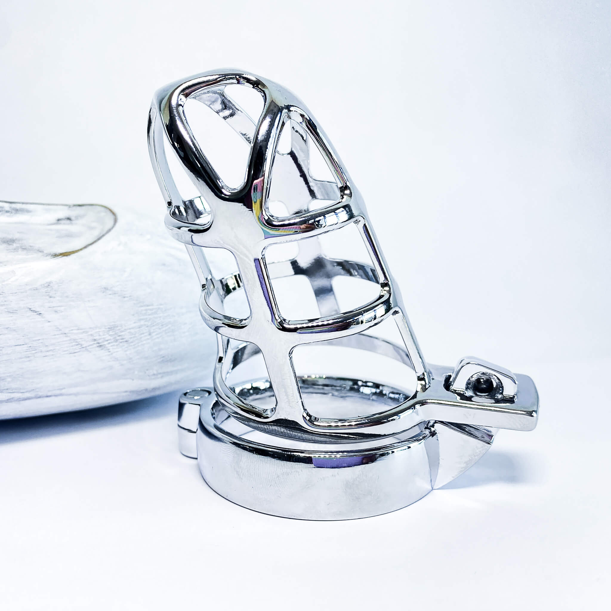 Webbed Up Metal Chastity device