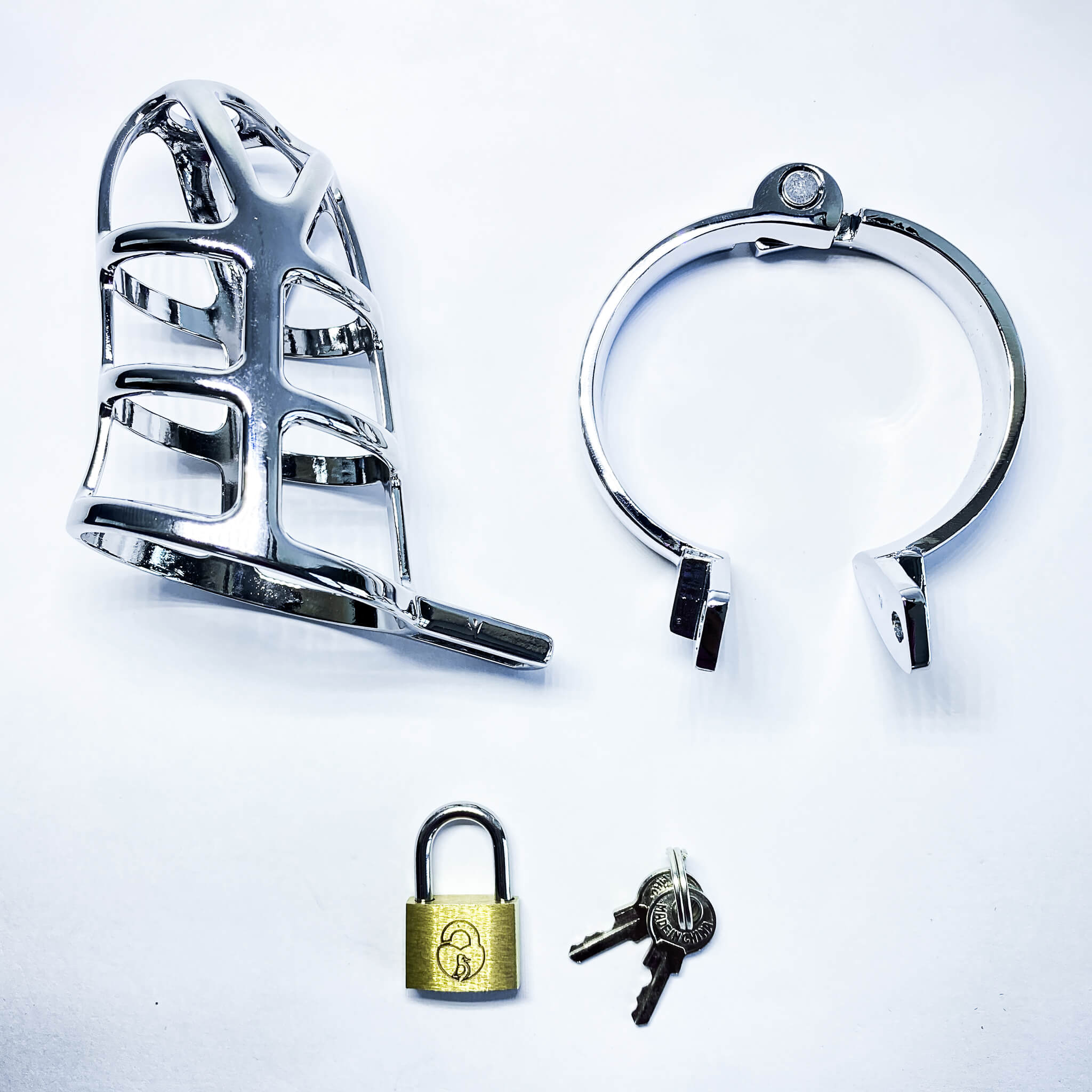 Webbed Up Metal Chastity cages