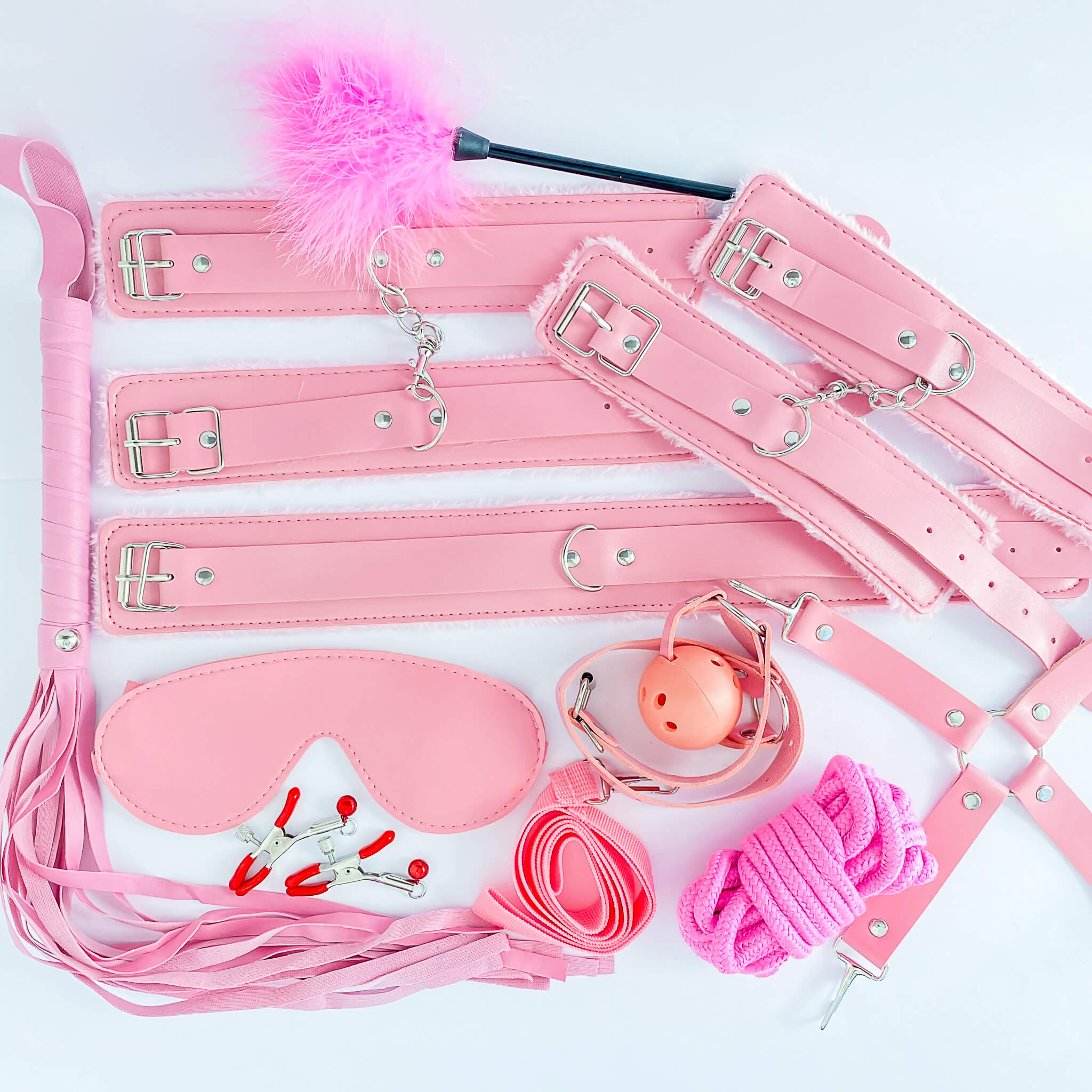 leather bondage kit pink