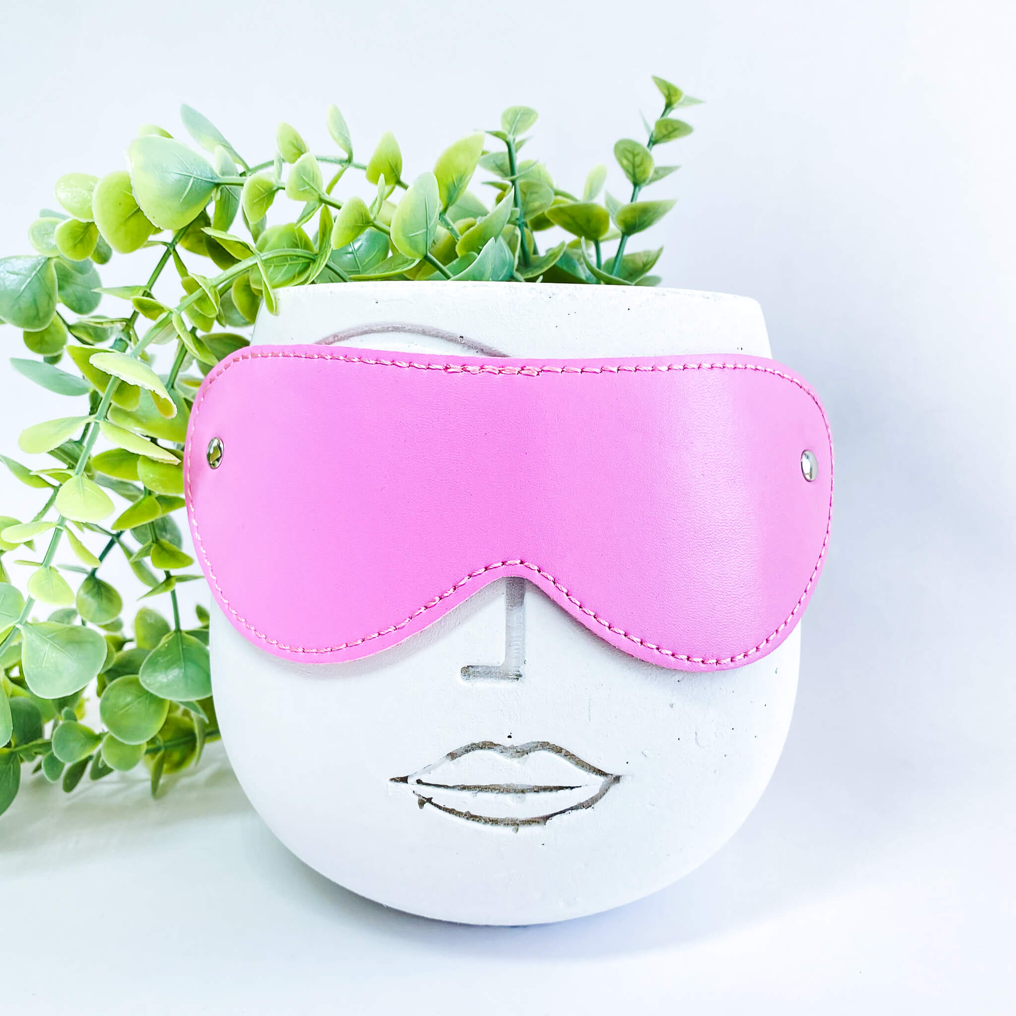pink leather blindfold mask