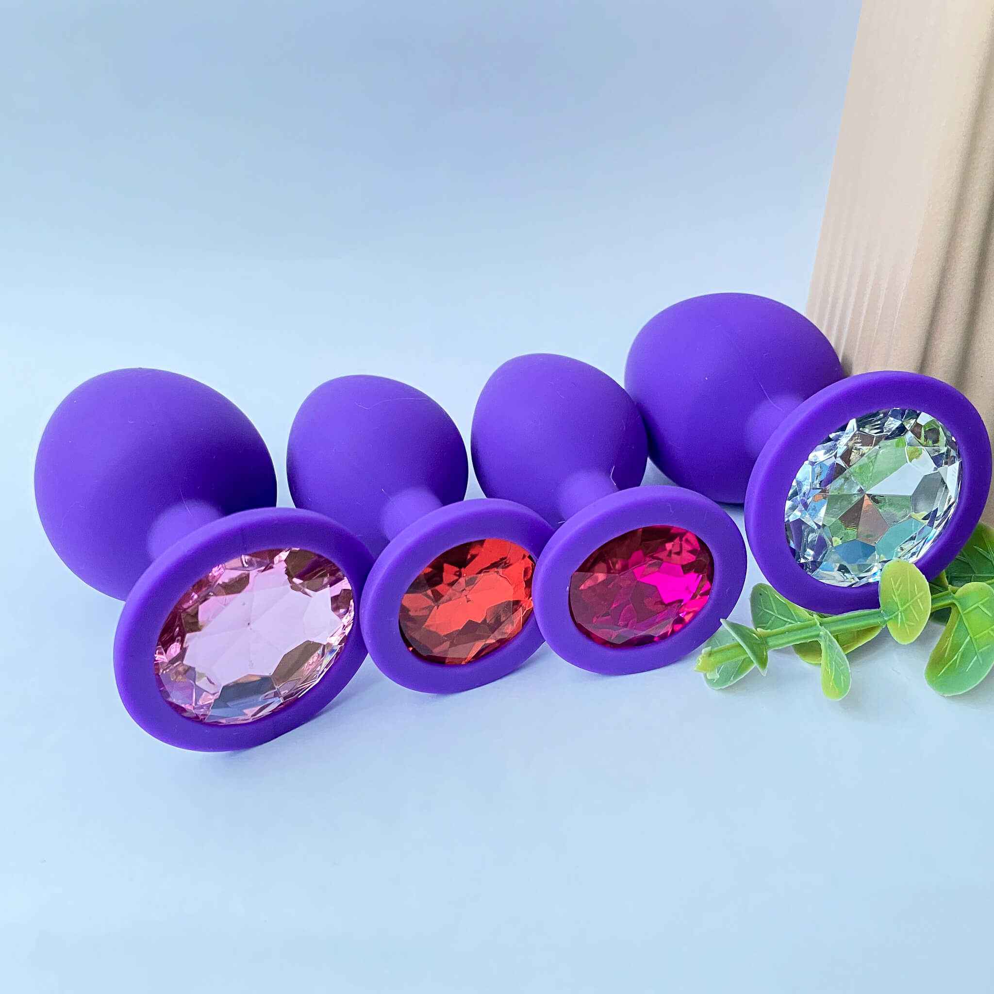 Purple Silicone Butt Plugs Set (3pcs)