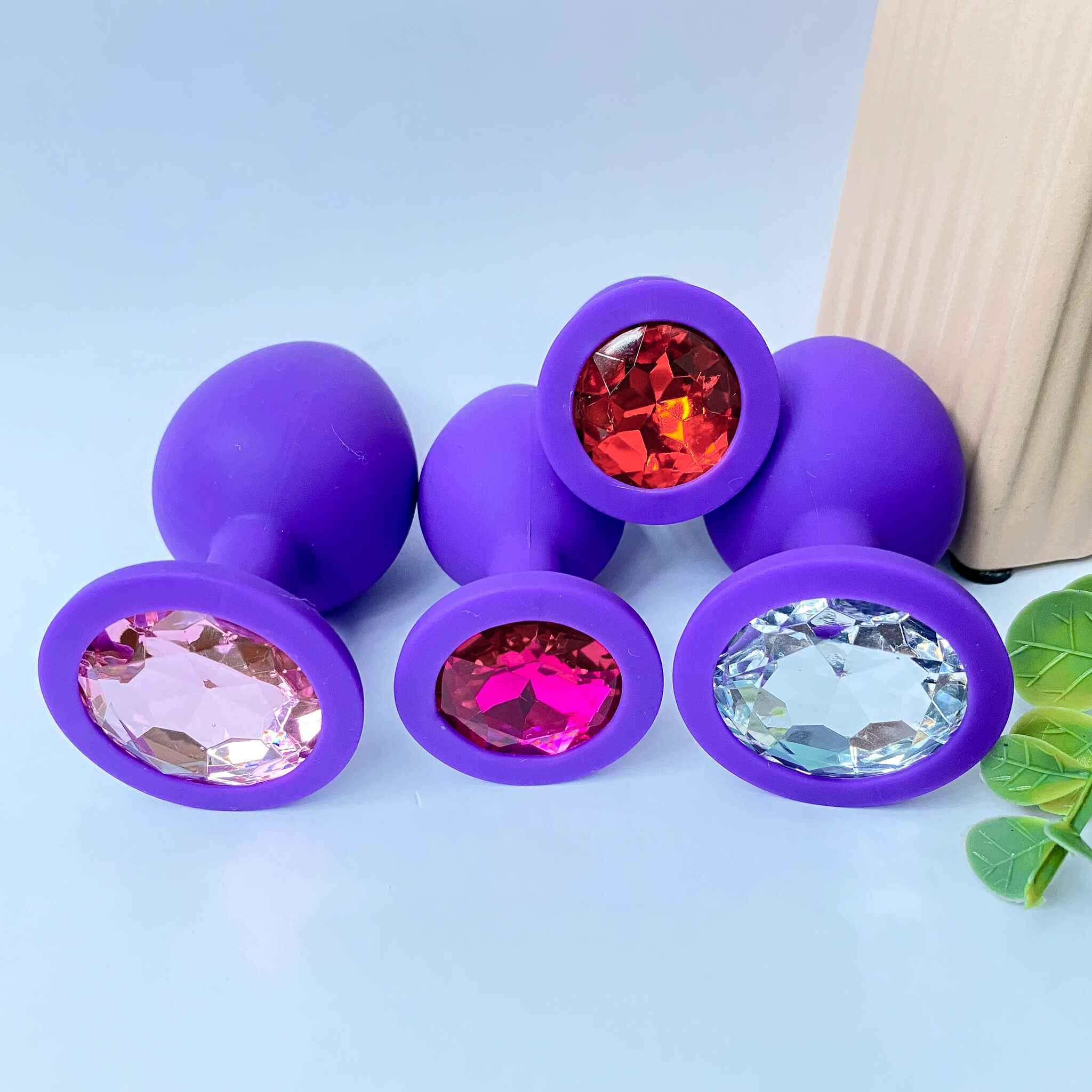 Purple Silicone Butt Plugs Set (3pcs)