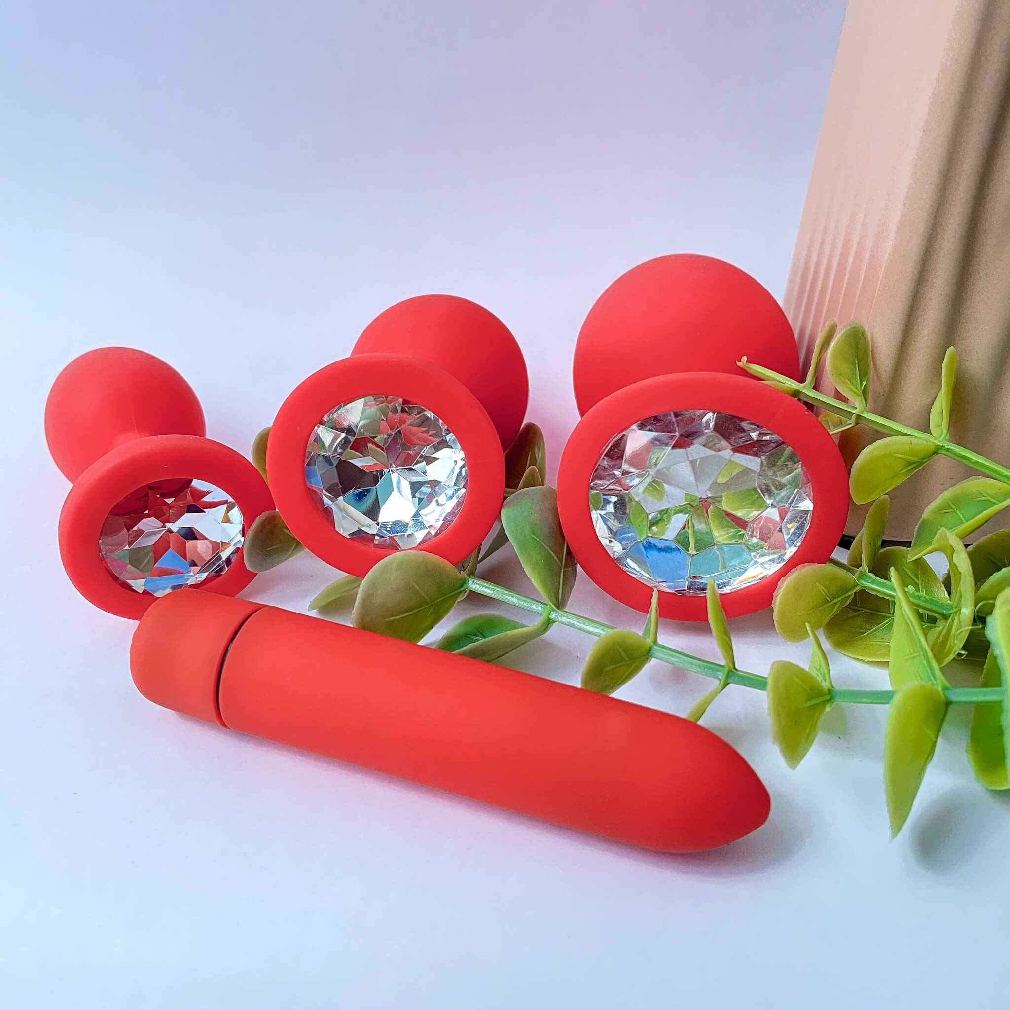 Silicone Butt Plugs & Vibrating Bullet Set