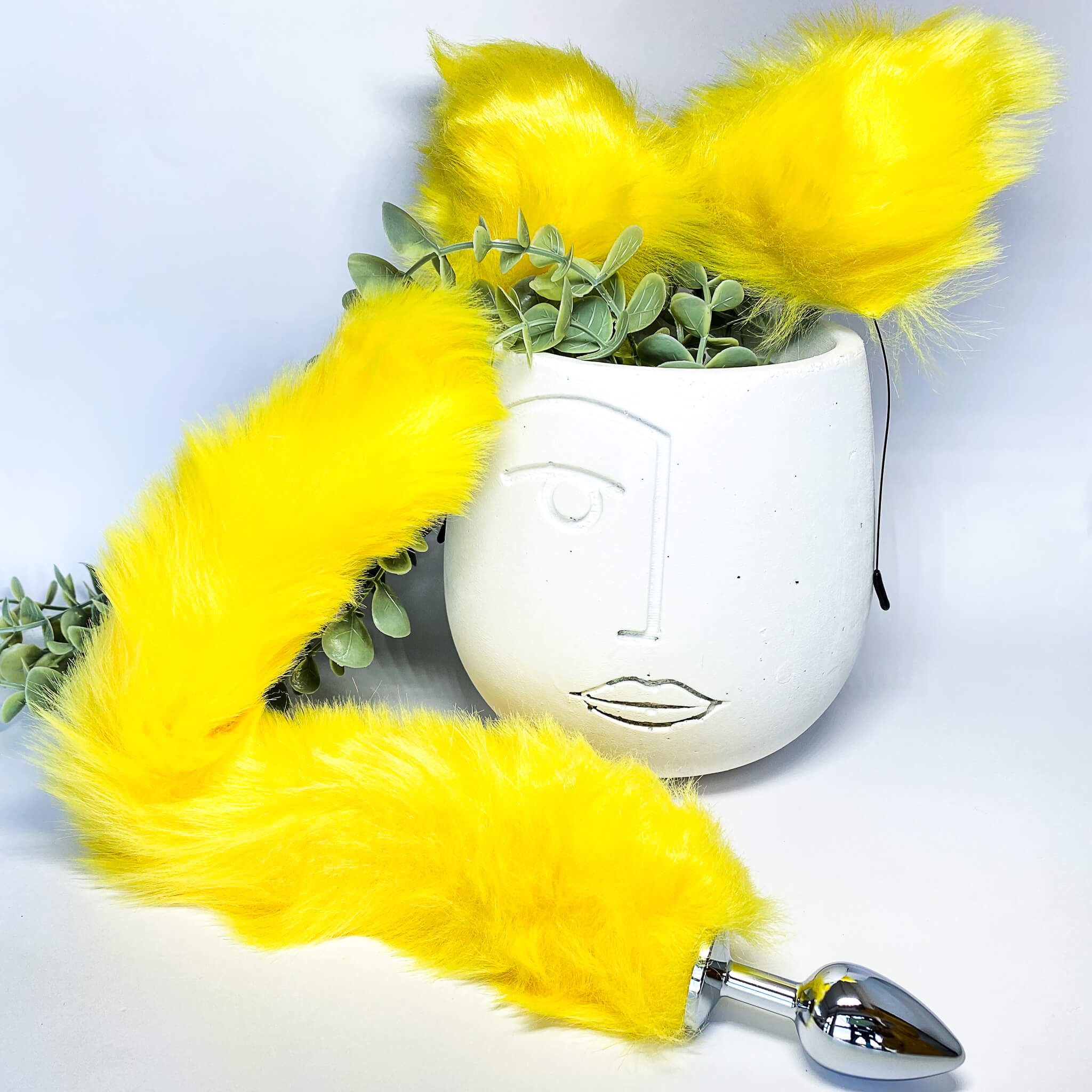 Sexy Fox Tail Butt Plug and Ears Set yellow