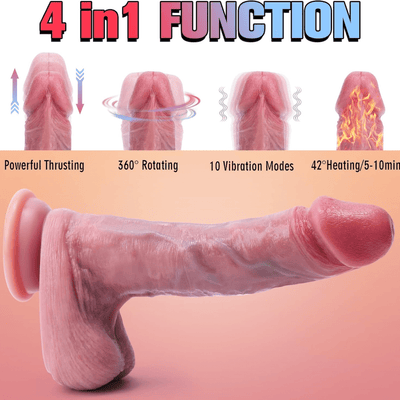 9 inch Tri-Action Lover Vibrating Rotating Thrusting Dildo with Remote (23cm) - 4Play Essentials