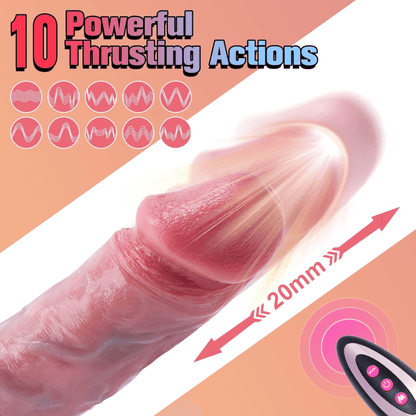 9 inch Tri-Action Lover Vibrating Rotating Thrusting Dildo with Remote (23cm)