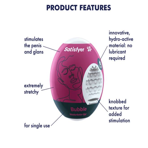 Satisfyer Masturbator Eggs - Set of 3 (Bubble)