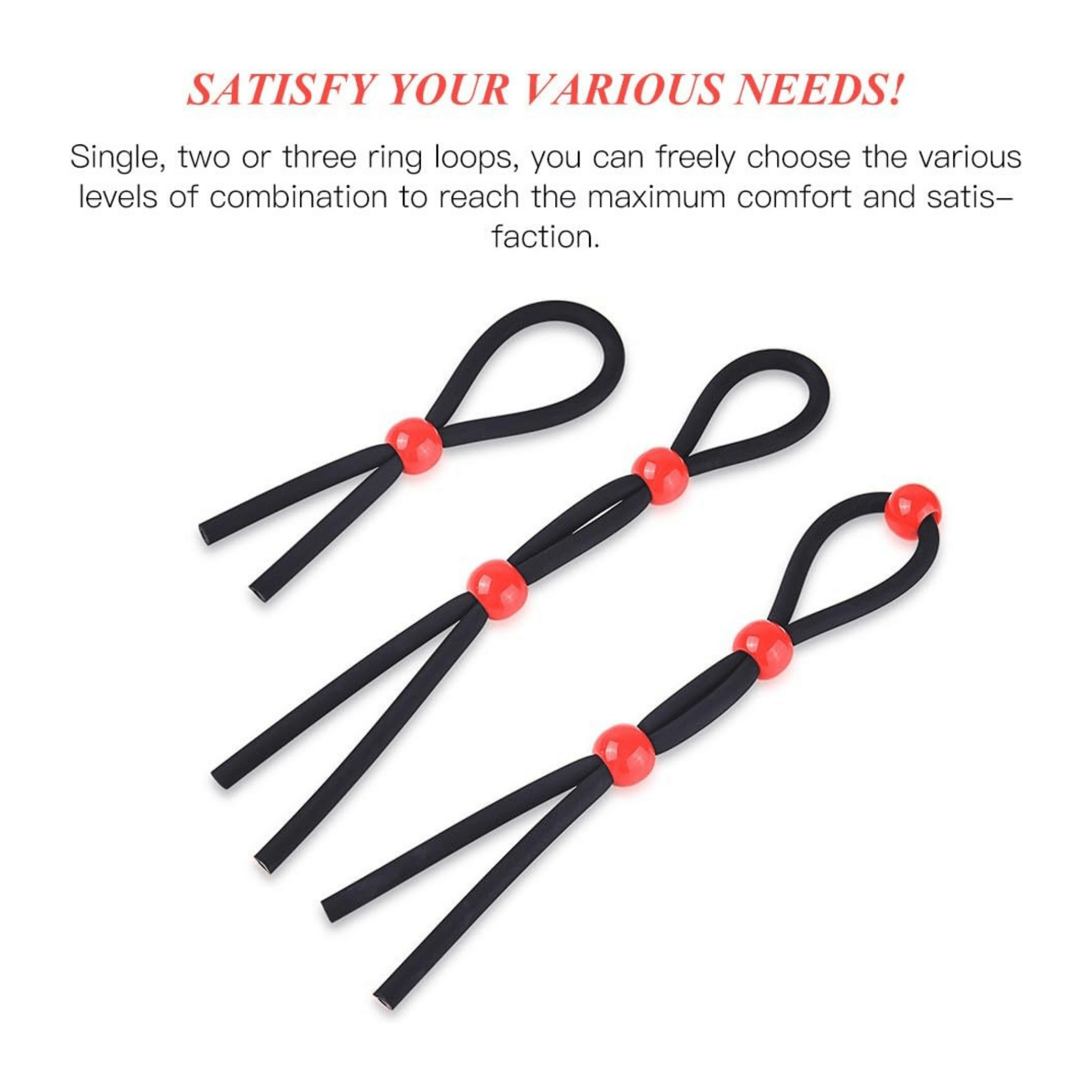 Adjustable Silicone Cock Ring Set (3pcs)