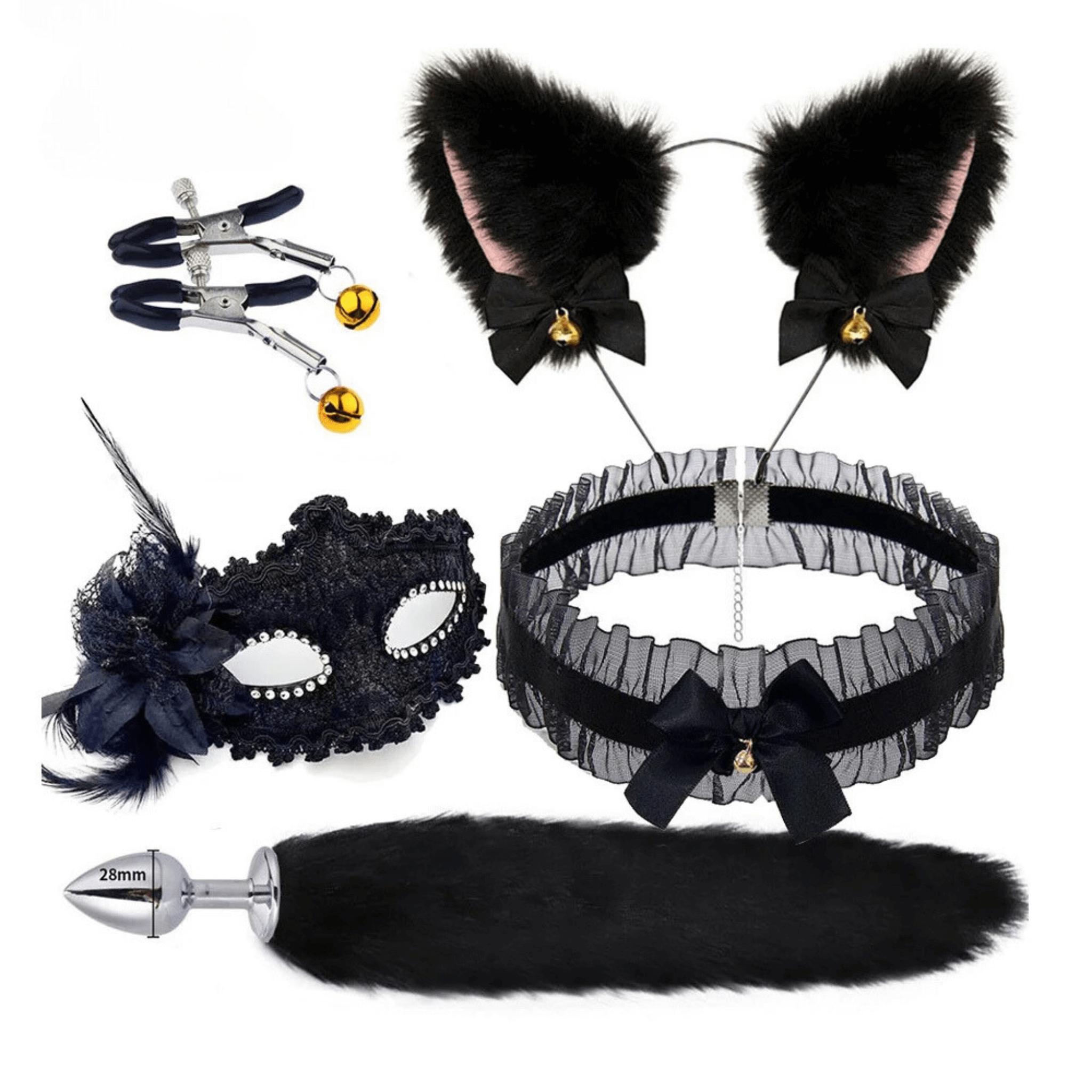 5 Piece Fox Tail and Cat Ears Set