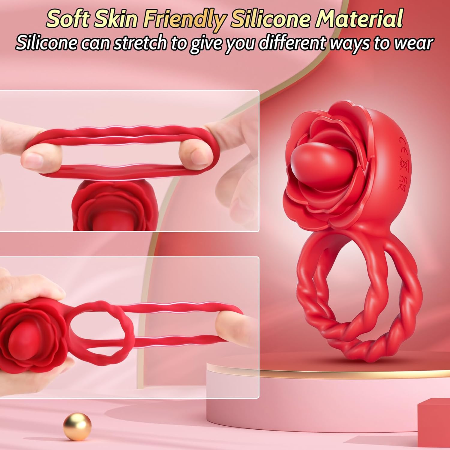 RoseLick Rotating Tongue Couples Ring