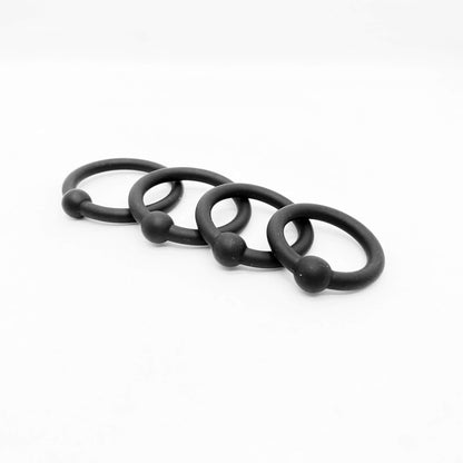 Beaded Silicone Cock Ring Set