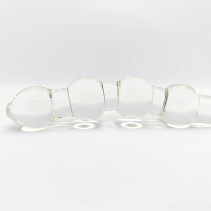 Beaded glass anal dildo