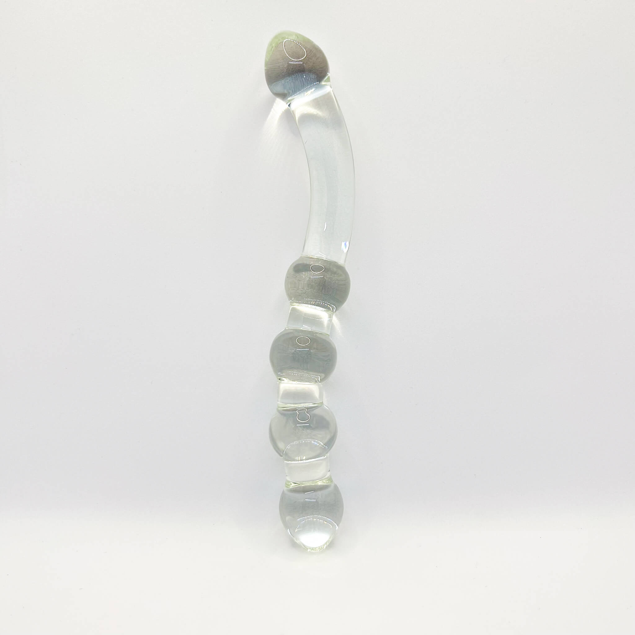 Beaded glass dildo