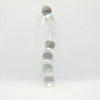 Beaded glass dildo