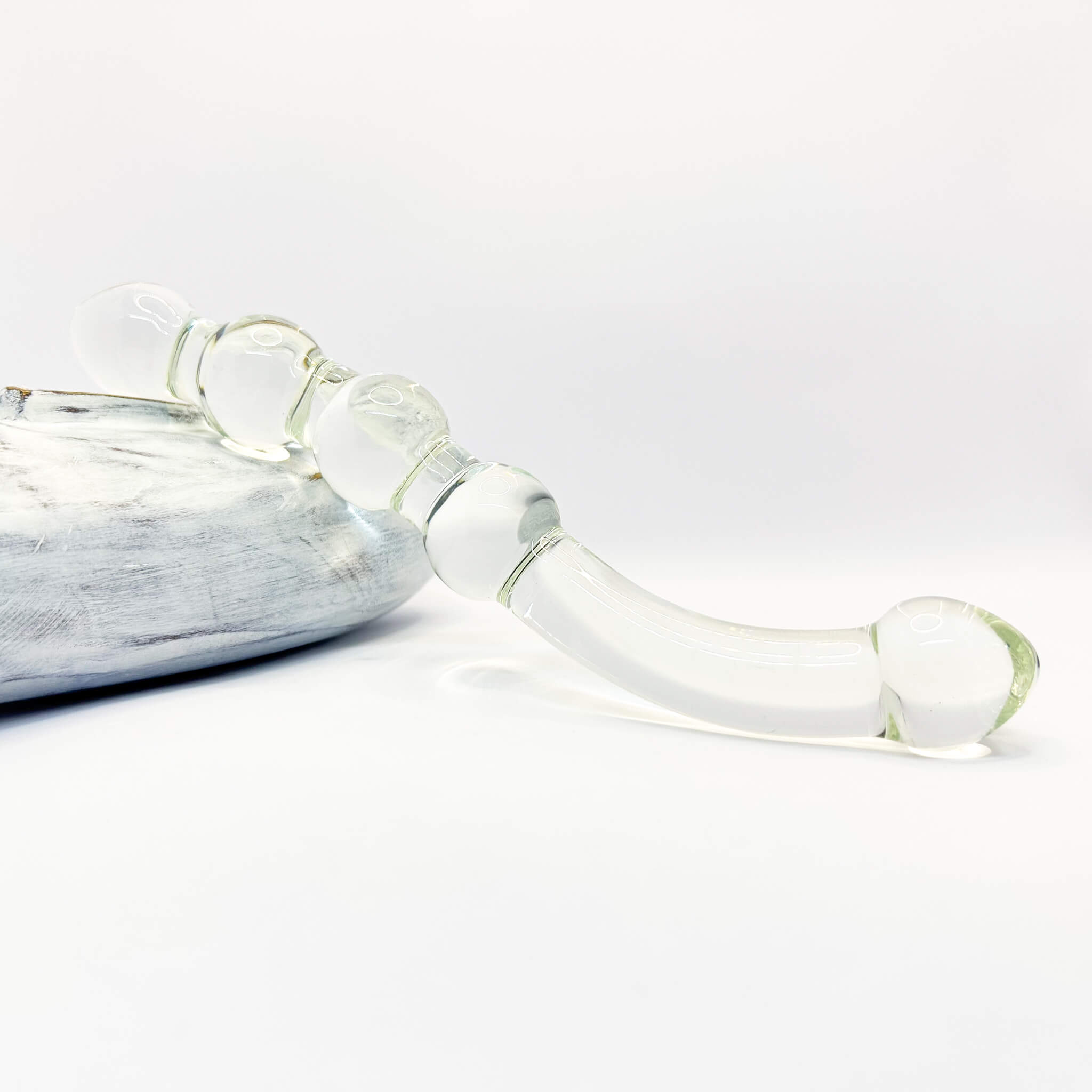 Beaded glass dildo massager