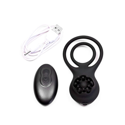 Black Rose 10-Mode Remote Control Vibrating Cock Ring