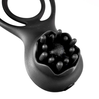 Black Rose 10-Mode Remote Control Vibrating Cock Ring