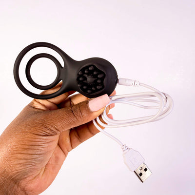 Black Rose 10-Mode Remote Control Vibrating Cock Ring