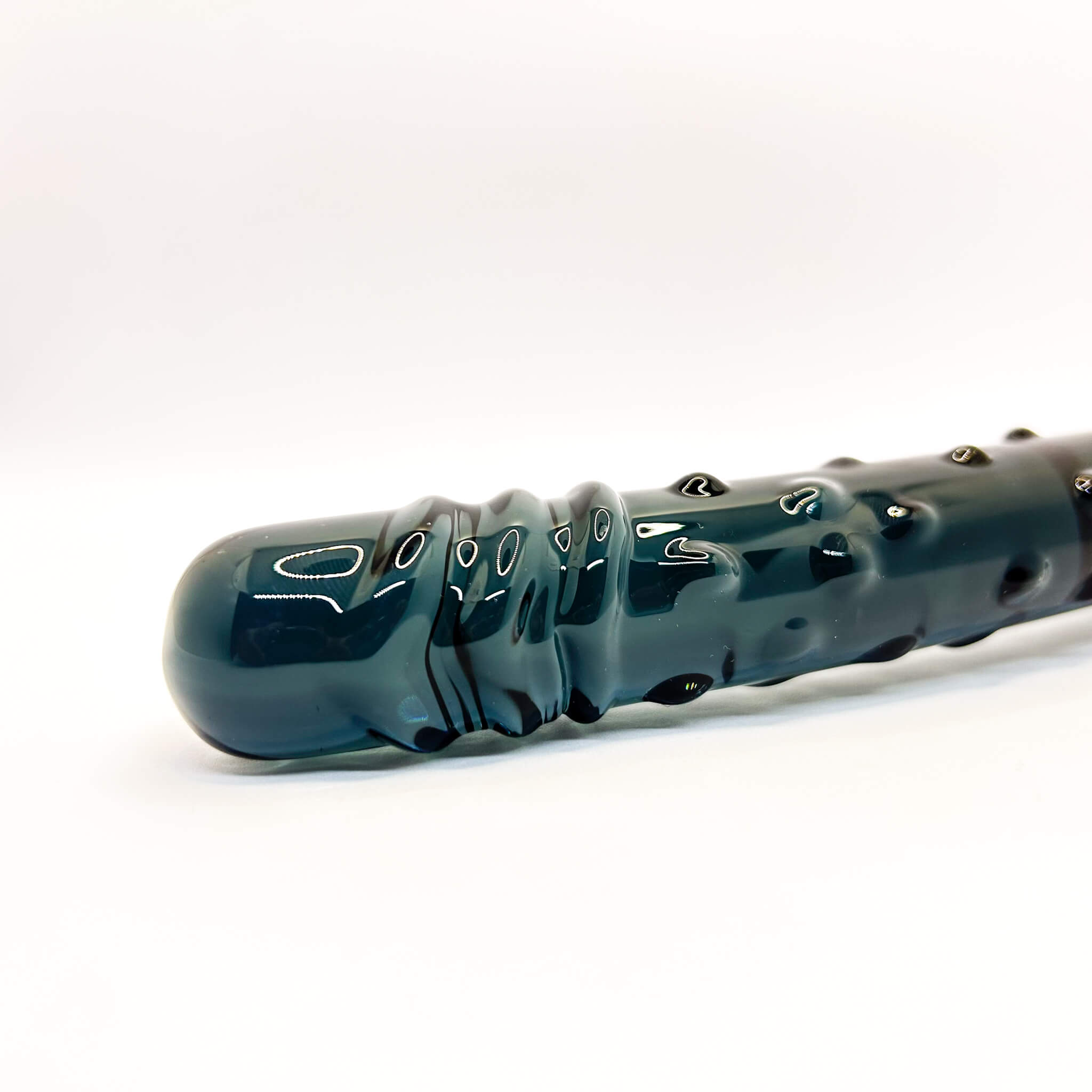 Curved and Dotted Glass Dildo