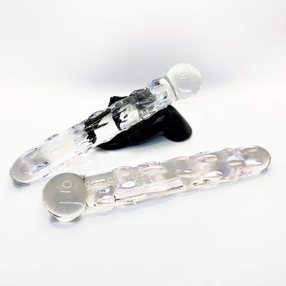 Bumpy glass dildo