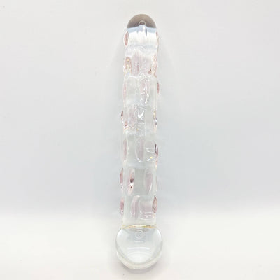 Bumpy glass dildo pink bumps