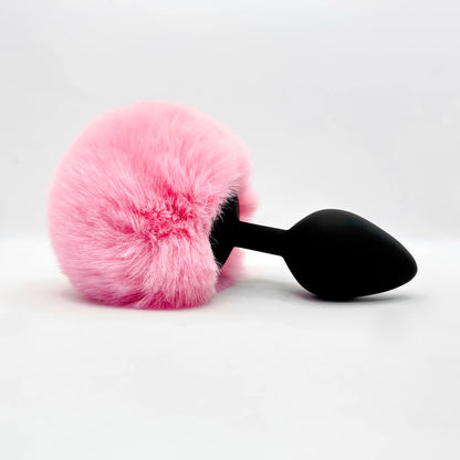 Bunny Tail with Silicone Butt Plug Pink