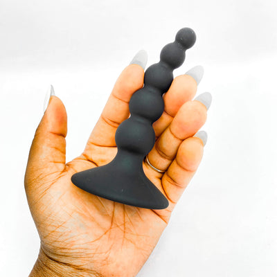 Curved Silicone Beaded Butt Plug