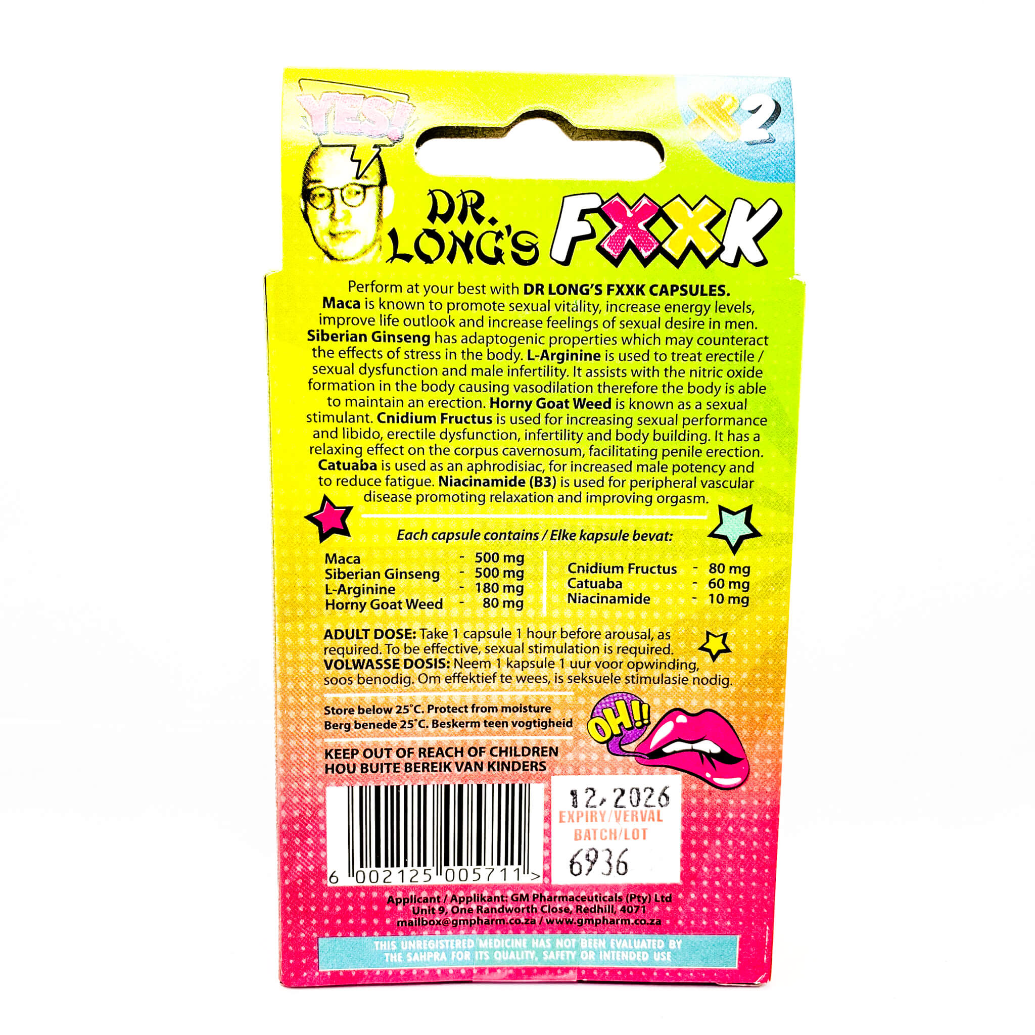 Dr Longs FxxK Capsules for Men ingredients