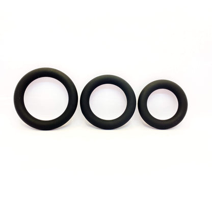 Extra Thick Silicone Cock Ring Set black
