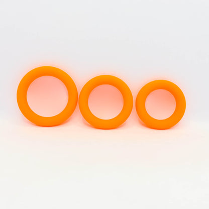Extra Thick Silicone Cock Ring Set orange