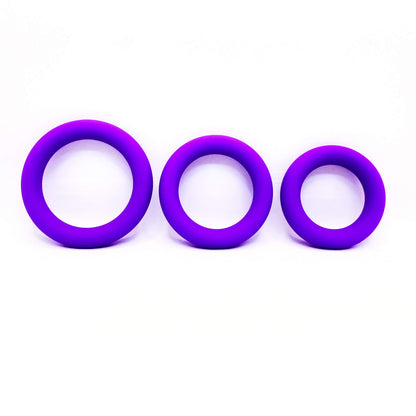 Extra Thick Silicone Cock Ring Set purple