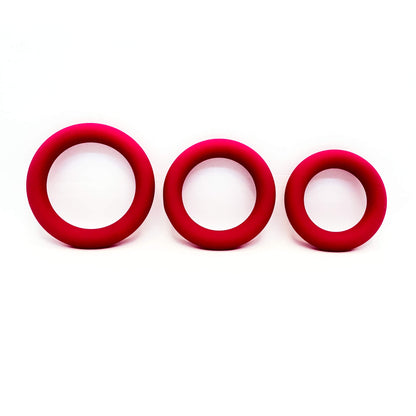 Extra Thick Silicone Cock Ring Set red