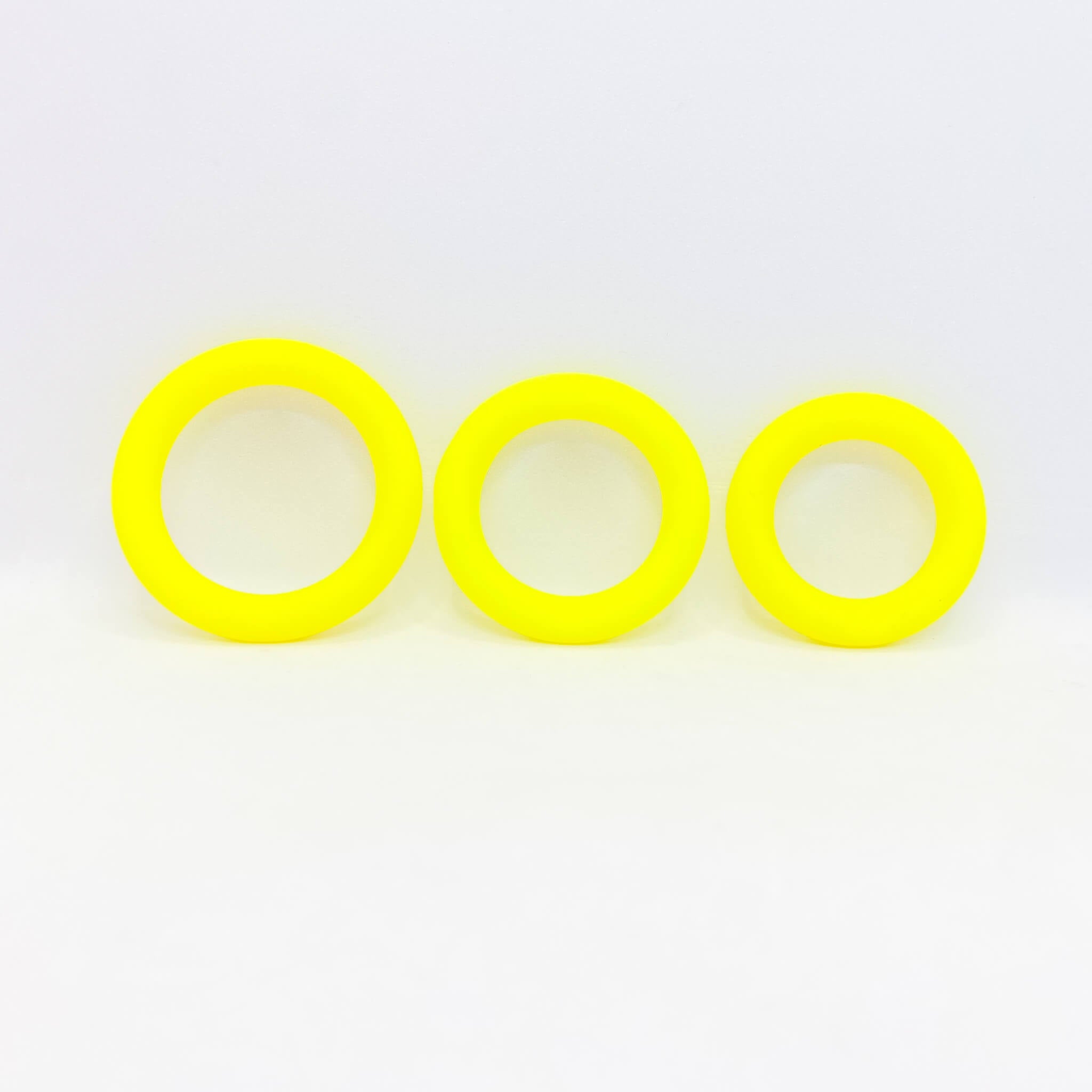 Extra Thick Silicone Cock Ring Set yellow