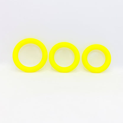 Extra Thick Silicone Cock Ring Set yellow