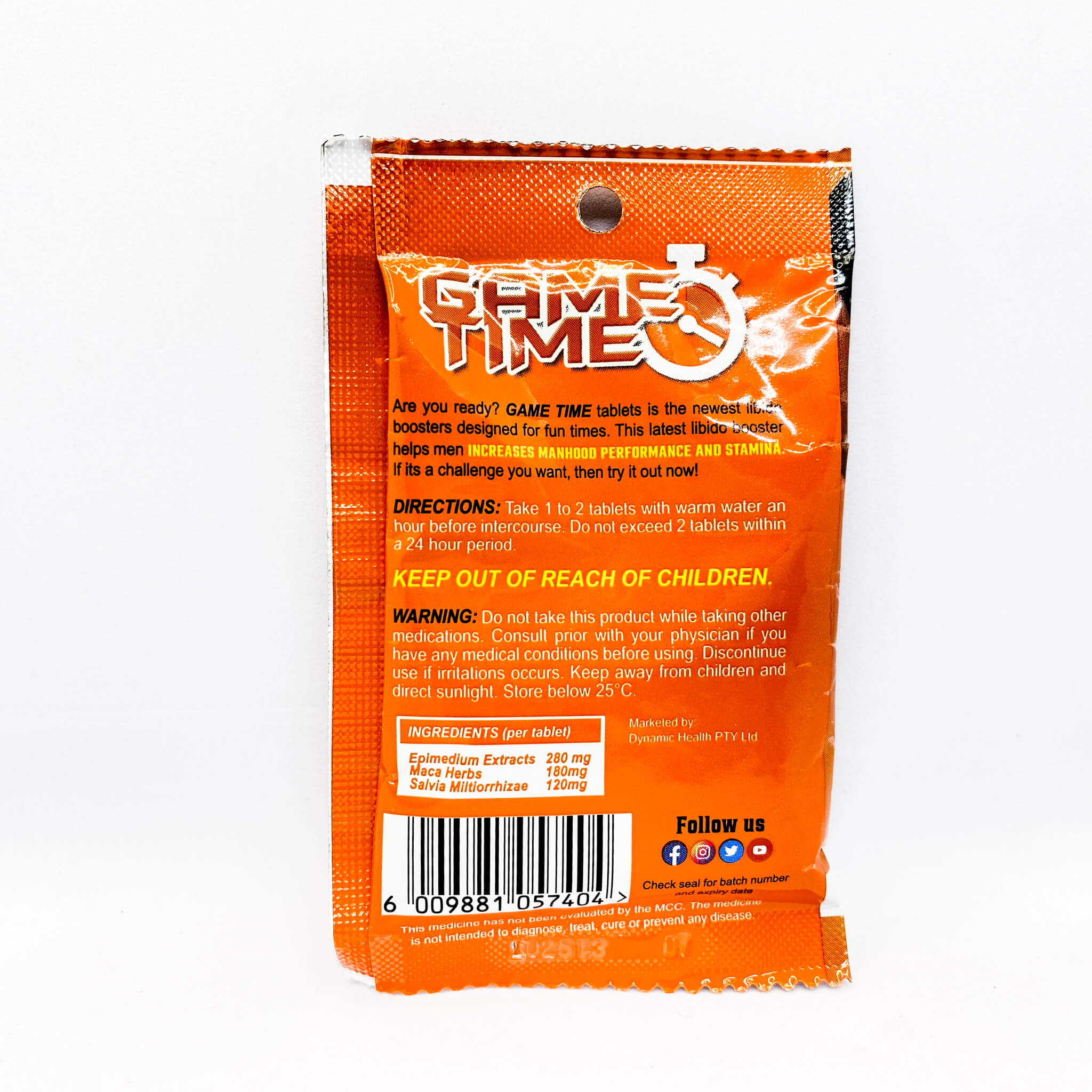 Game Time libido booster for men tablets