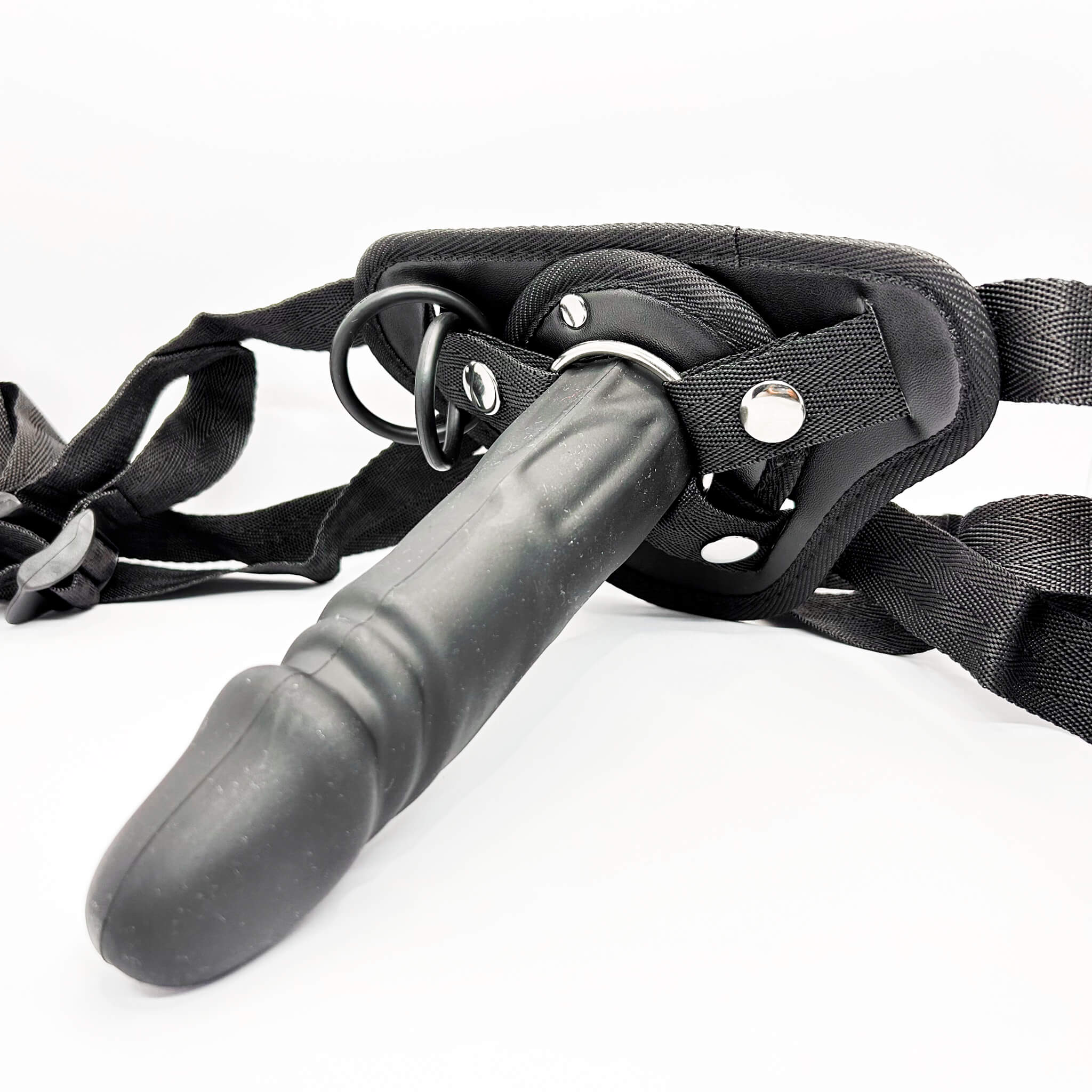 Leather bottom strap on