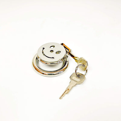 Locked & Smiling Flat Chastity Cage