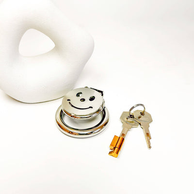 Locked & Smiling Flat Chastity Cage
