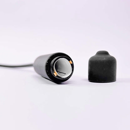 Long Urethral Vibrator Plug Black on a white background