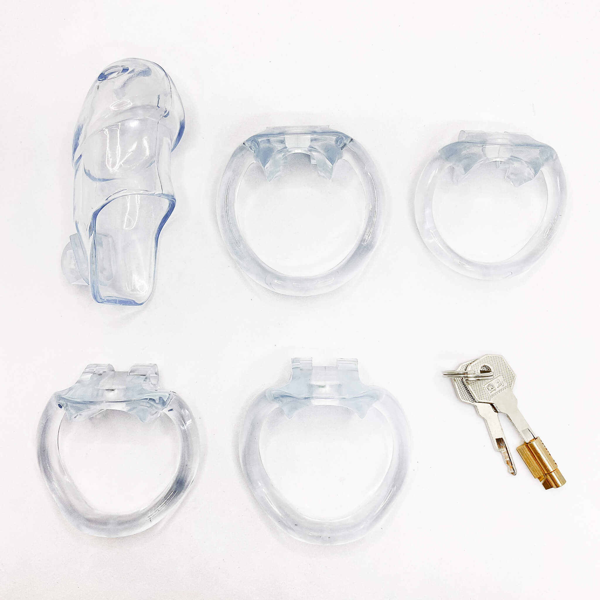 Resin Chastity Cage with 4 Rings