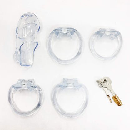 Resin Chastity Cage with 4 Rings