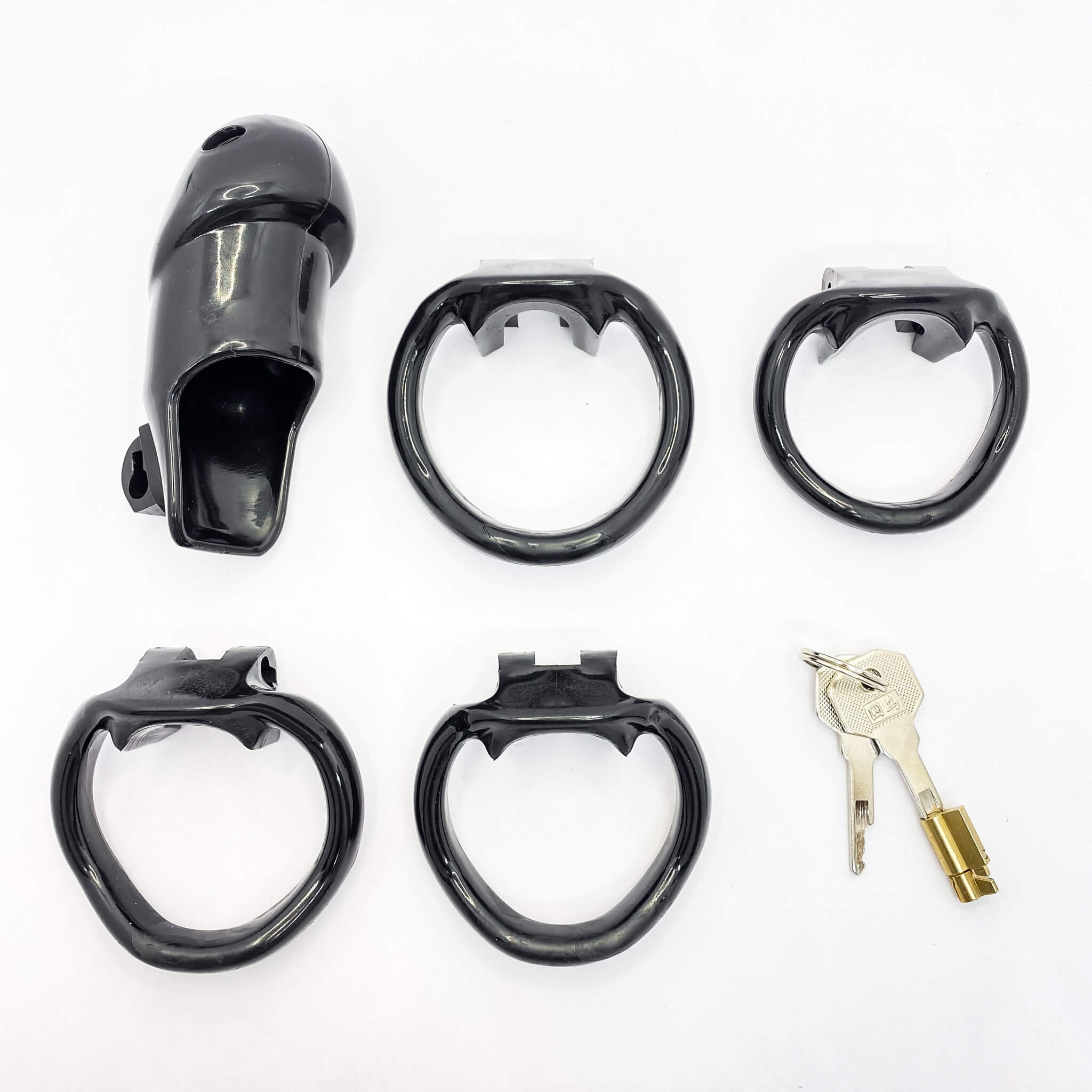 Resin Chastity Cage with 4 Rings