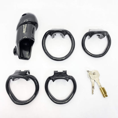 Resin Chastity Cage with 4 Rings