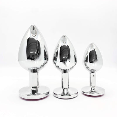 Pink Metal butt plug set