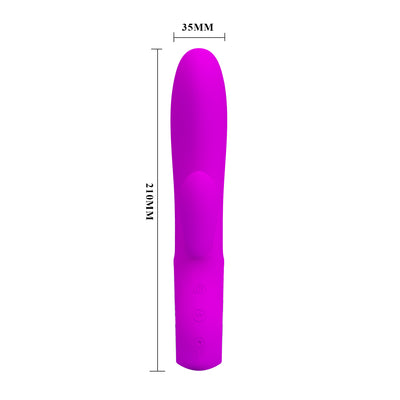 Pretty Love Elmer Rechargeable Rabbit Vibrator - 12 Functions dimensions
