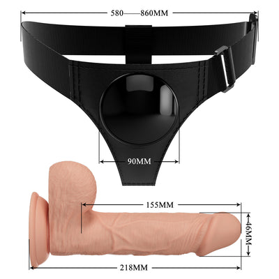 Pretty Love Jerry Harness Briefs Set with 7.6 inch Dildo dimensions