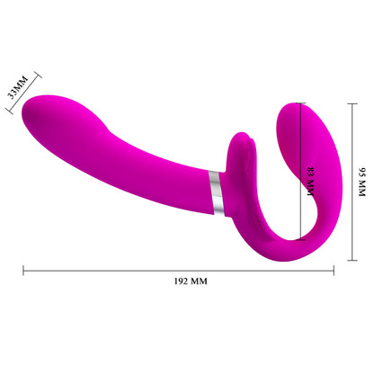 Pretty Love Valerie Strapless Strap On Vibrator dimensions